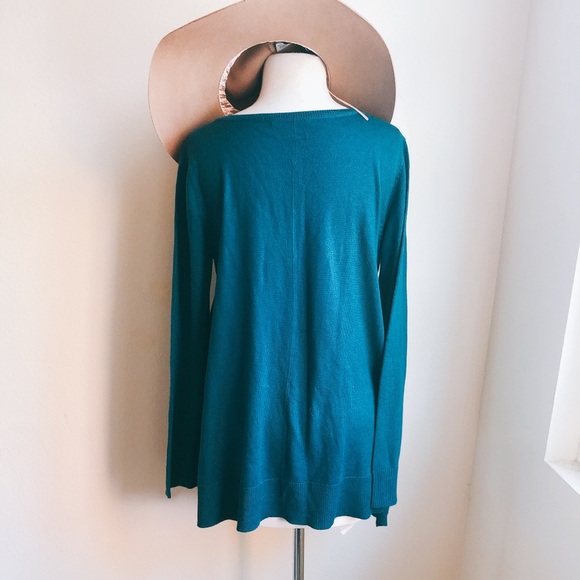 Cable & Gauge Turquoise Lightweight Sweater - Picture 3 of 4